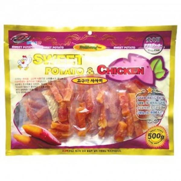 라이코스 강아지 간식 애견 간식 고구마 사사미 500g