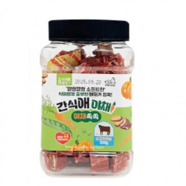 간식애야채 강아지 간식 애견간식 소고기 큐브 200g