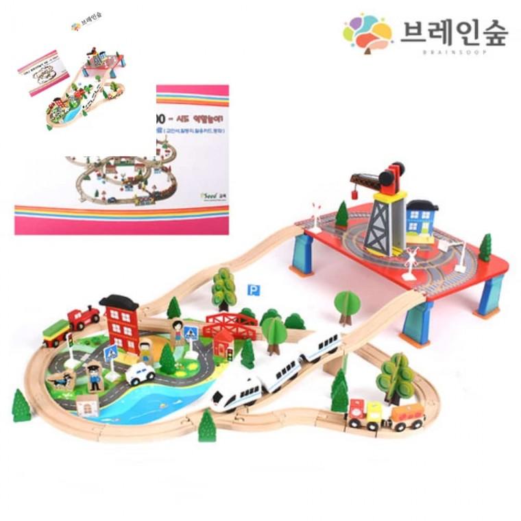 브레인숲 pipo 삐뽀 크레인 기차레일 세트 88 장난감레일 6세장난감 블록장난감 기차장난감