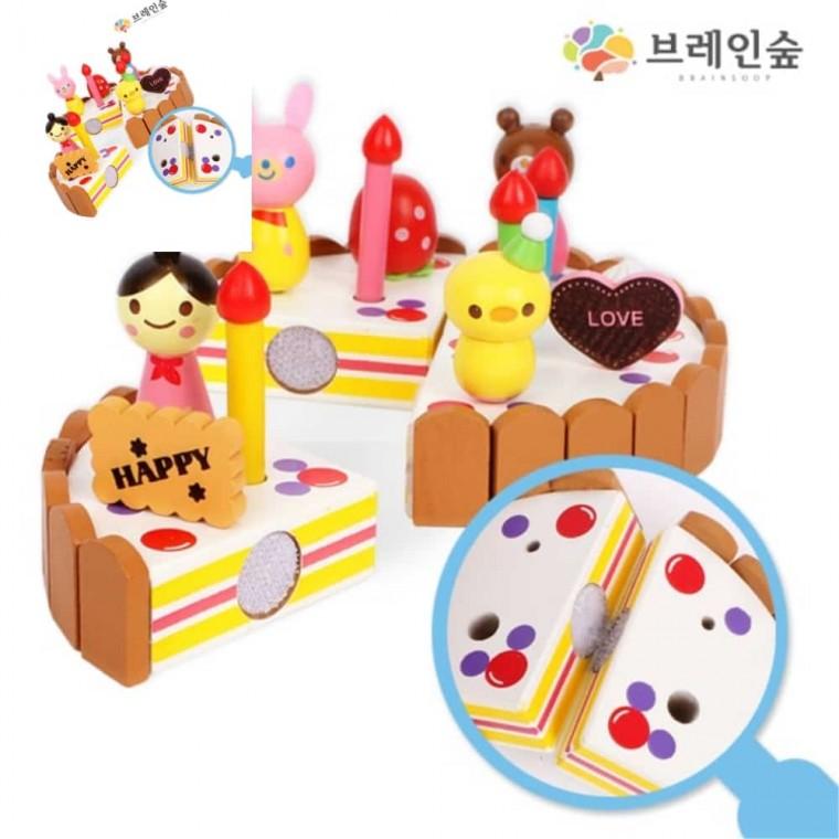 브레인숲 생일케이크 1호 케익장난감 장난감케이크 원목케이크 케장남감