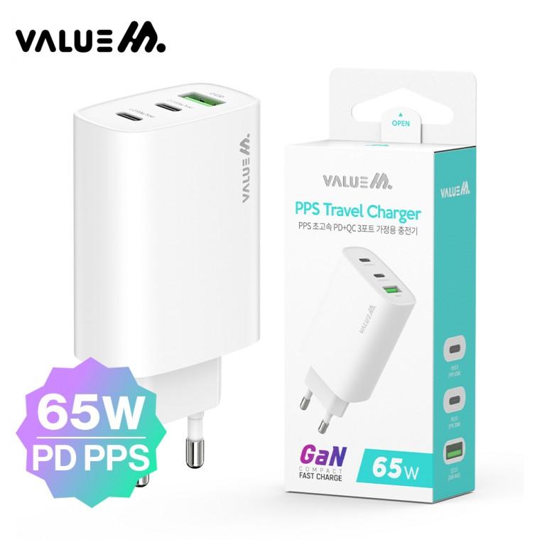 폰세상 VM 가정용 65W 3포트 PPS 초고속 Gan충전기(몸통)