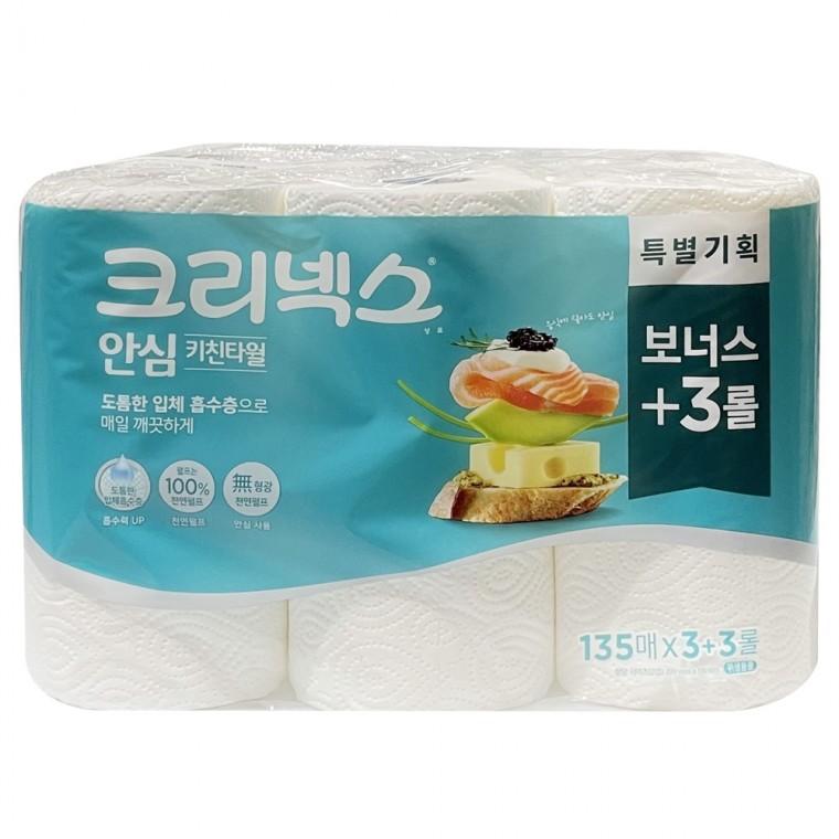크리넥스 안심 키친타월 135매 6롤 -TJ