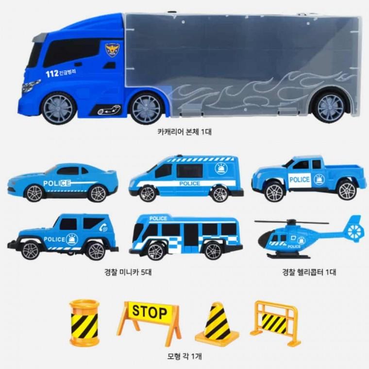 경찰카캐리어 미니카 경찰놀이 남아자동차장난감 장난감경찰차 자동차놀이 경경찰차모형 경찰역할놀이