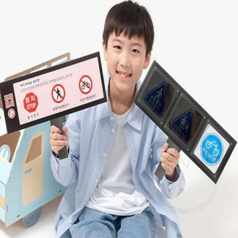 교통안전교육 표지판 신호등 세트 어린이안전교육 초등학교안전교육 교통표지판장난감 역할극장난감 어린이