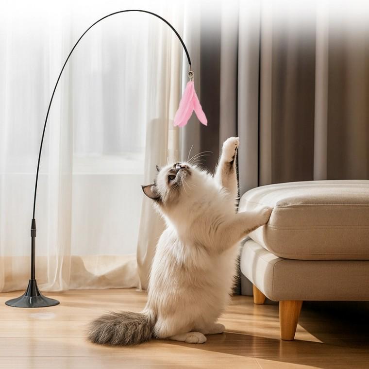 반려묘 고양이 낚시대 장난감 셀프 잡기 운동 스트레스해소 펫 토이 3종 세트 (랜덤색상)