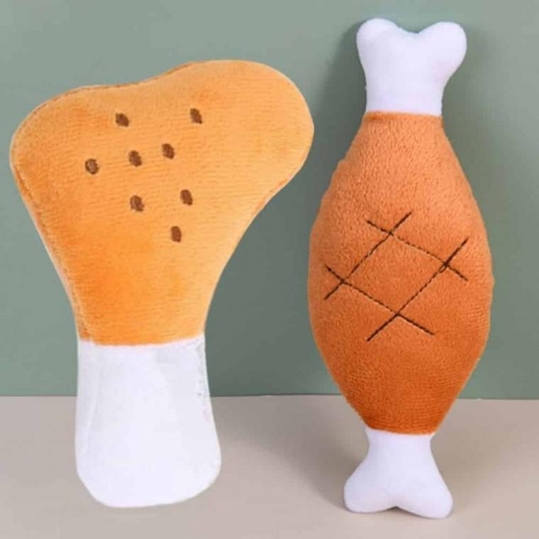 애견 털닭다리 바베큐 장난감 2종 개장난감 애견삑삑이