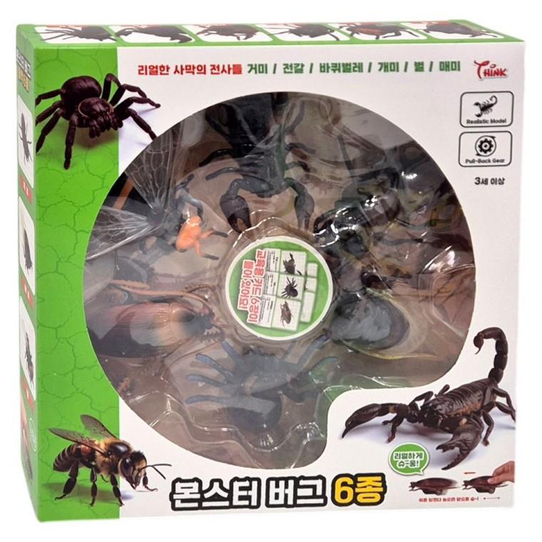 곤충장난감 6종세트 전갈 거미 바퀴벌레 리얼 곤충모형 풀백 어린이 장난감 선물