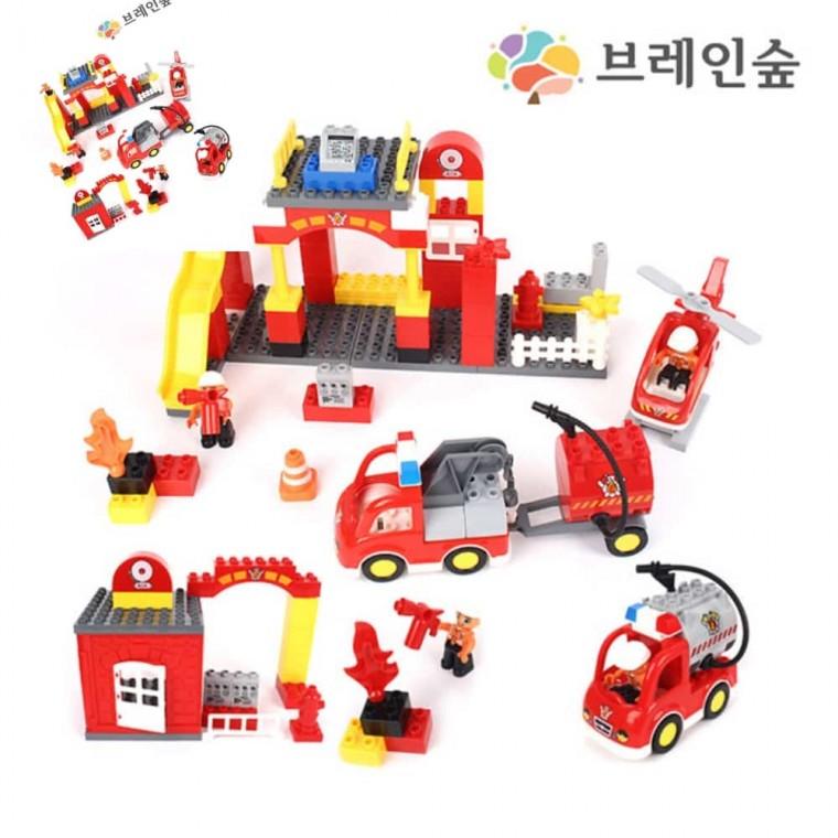 브레인숲 교육용 듀오 소방놀이 블록놀이 블럭장난감 블럭놀이 블록장난감