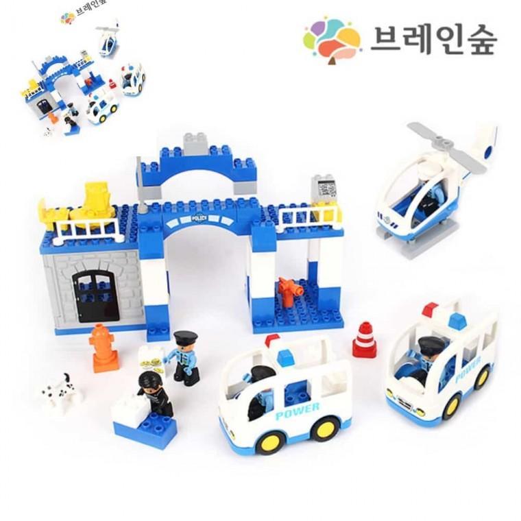 브레인숲 교육용 듀오 경찰놀이 66P 블록놀이 어린이블록 6세남아장난감 장난감블럭