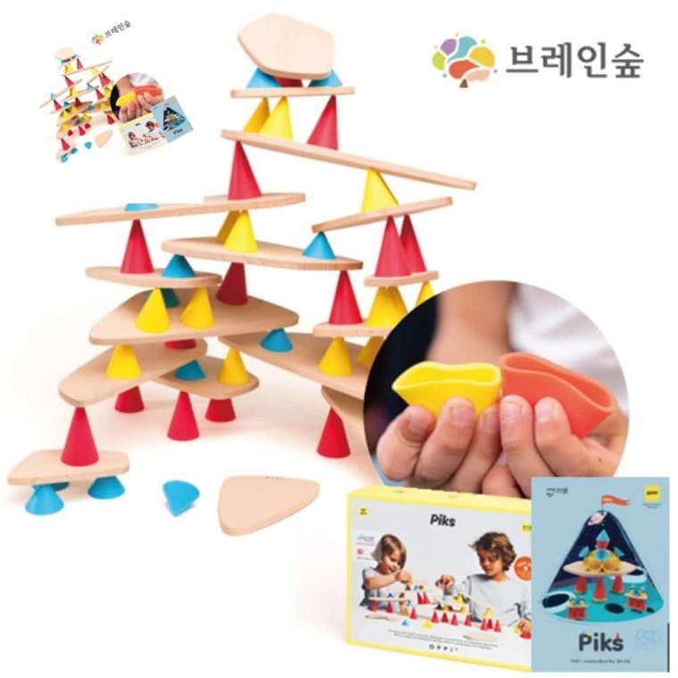 브레인숲 밸런스 쌓기놀이 픽스64 전용놀이북 밸런스쌓기장난감 쌓기나무 아기쌓기놀이 탑쌓기장난감