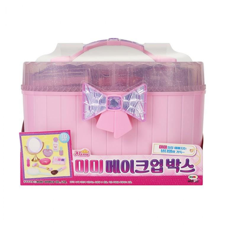 미미 메이크업 박스 1개 팩트 매니큐어 립스틱 섀도우 거울 여아 초등학생 장난감 화장 놀이 소꿉놀이