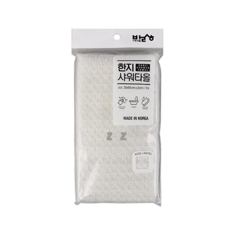 바른생활 한지 샤워타올 1매-H/목욕타올/샤워타월/목욕타월/바스타올/바스타월/샤워수건/샤워폼/샤워스펀지
