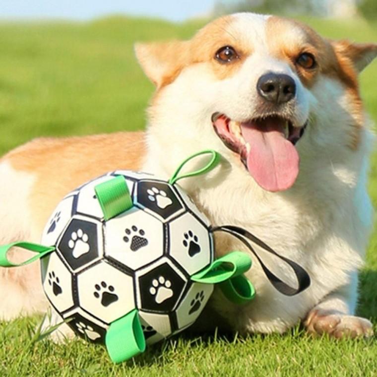 터그 장난감 1P 공놀이 축구공 끈달린 강아지 손잡이