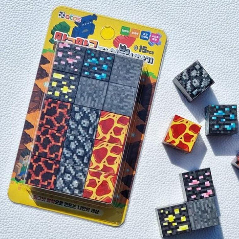 장난감 쌓기 블록 2P 블록 사각 랜덤 15pcs 낱개 자석