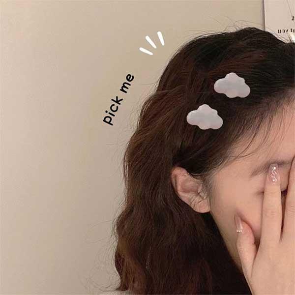 두둥실 반짝이 구름 미니 악어 집게핀