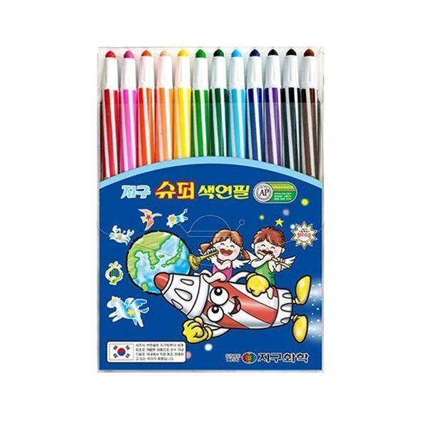 유아미술도구 색연필 놀이 미술 미술도구 색칠놀이 슈퍼 색칠공부 12색 색칠 도구 공부