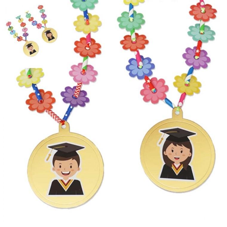 졸업 금메달 꽃목걸이 5인용 초등학교미술수업 유치원미술재료 만들기재료 미술수업교구