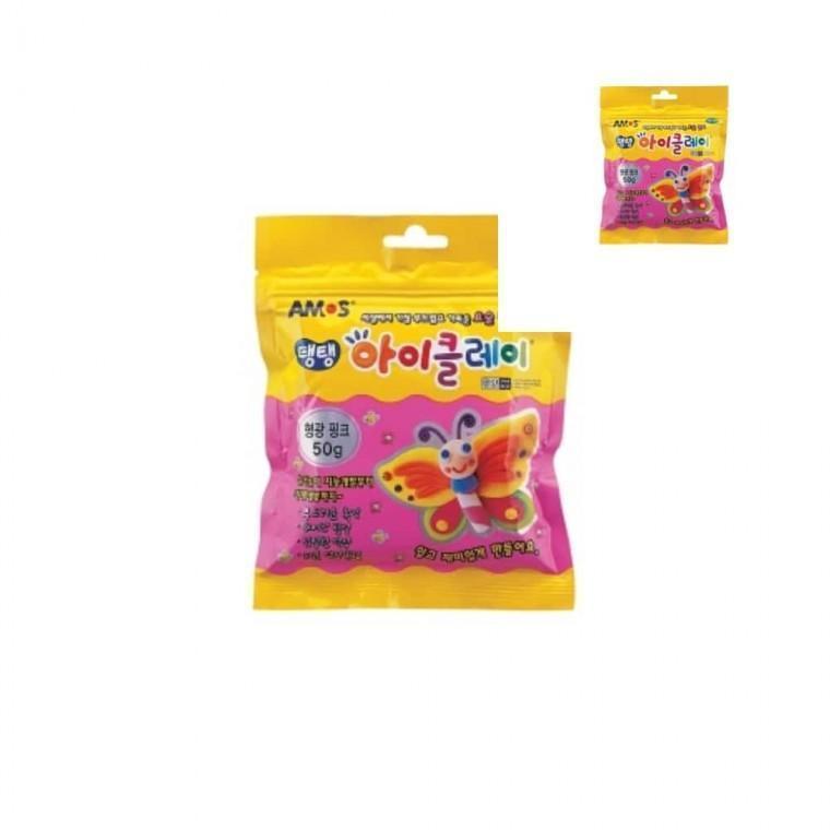 아이클레이 50g 형광 분홍 박스 100개입 유아미술활동 어린이물감 유아미술재료 미술놀이