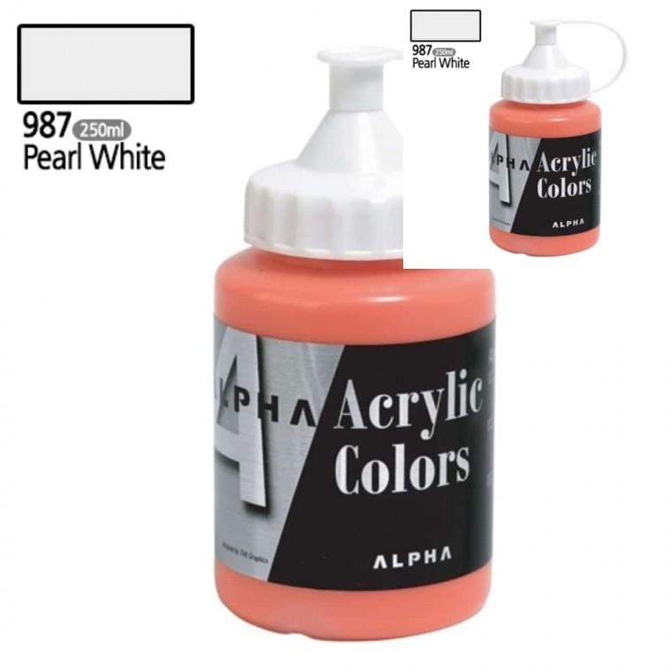 실버 아크릴물감 250mL 987 펄 화이트 미술재료 어린이물감 미술용품 미술물감