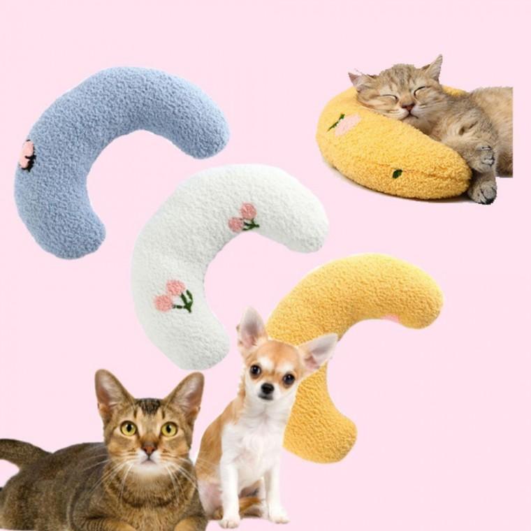 고양이 초승달 베개 쿠션 방석 침대 강아지 U형 반려 동물 부드러운 애견 용품 장난감