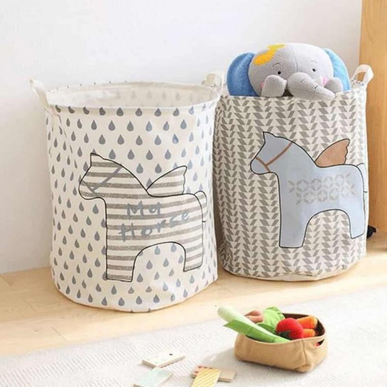 패브릭 바구니 40x50cm 빨래수거함 세탁물수거함 세탁물보관함 장난감정리함 세탁물통 세탁보관함 빨래함