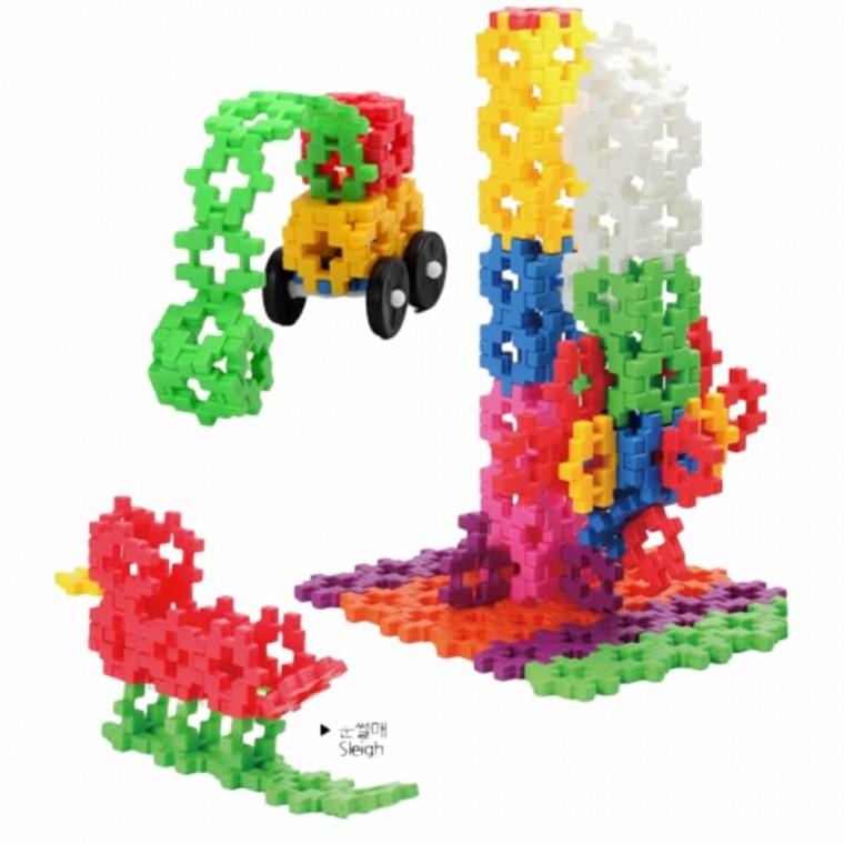 해피미니사각블럭 538PCS 플러스블럭 창의력발달블럭 블럭세트 조립블록 블럭놀이 유아장난감 와플블록