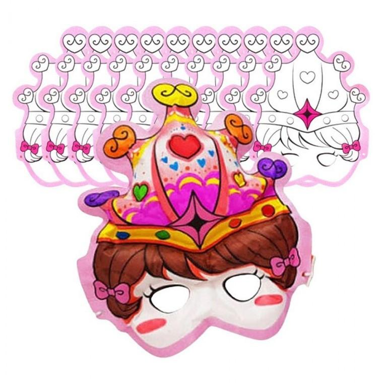 컬러링 빨대 내구형 풍선 왕관 마스크 핑크 10개 1P 장난감