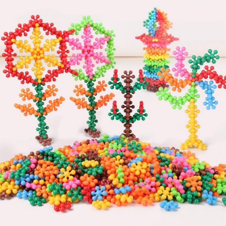 어린이 아동 눈송이 블럭 블록 장난감 대 200pcs