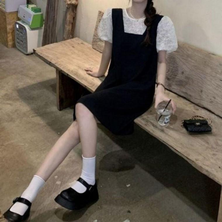 브이넥민소매 멜빵바지 여름원피스 여름여자옷 여름옷 멜빵바지 여름 원피스 여자옷 티셔츠
