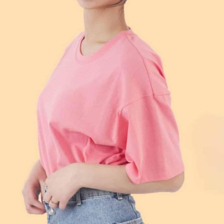 여성반팔 민무늬 핑크 여자반팔 여자여름티 여성여름 여름 셔츠 반팔 라운드티 민무늬 여성 여자