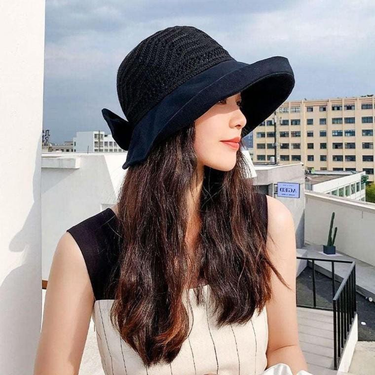미치 블랙 여자여름모자 여름버킷햇 챙 여행 여성 모자 벙거지 넓은 모자 여름 버킷햇 여자 사파리 여성