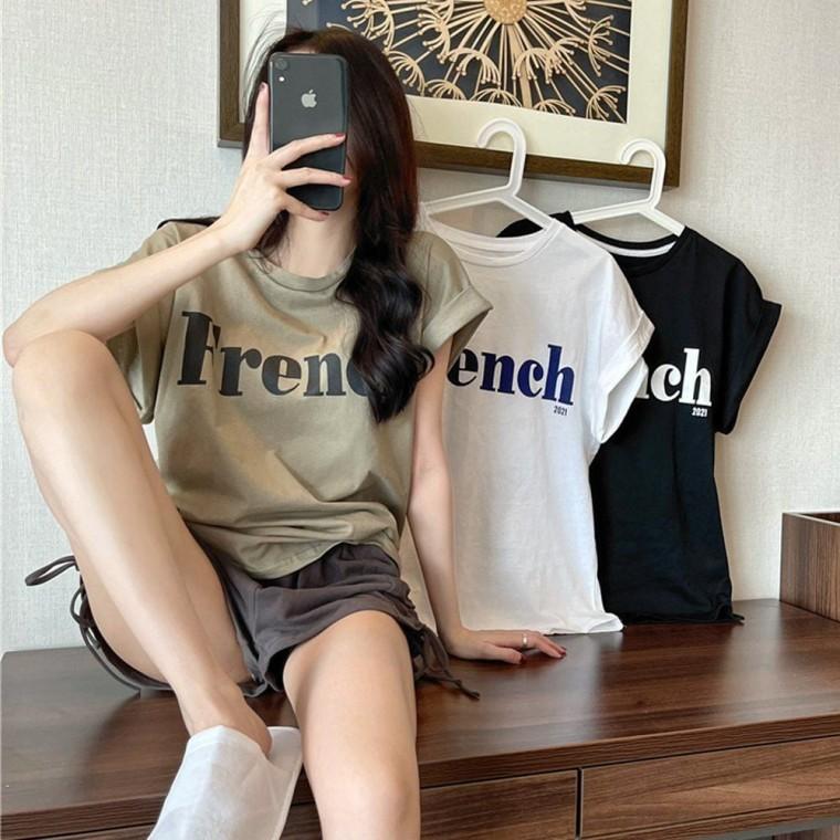 여성여름티셔츠 영문 소매 레터링 여자여름티셔츠 여자 여자여름옷 포인트