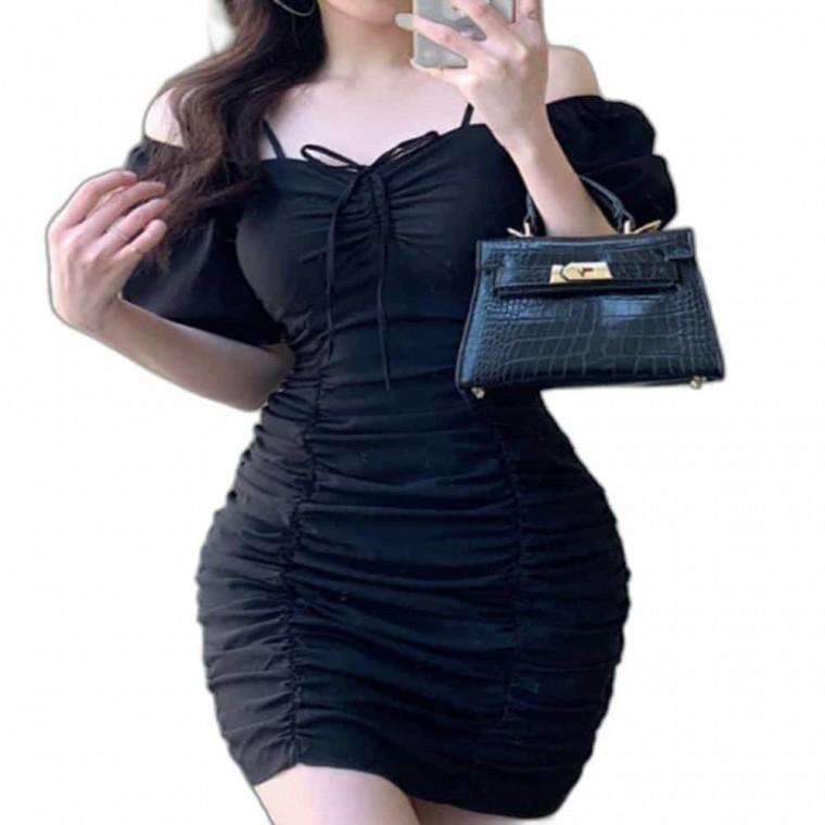셔링 퍼프 끈나시 원피스 오피스원피스 여자숏드레스 여자여름원피스 여성여름원피스 여자원피스 여름휴가