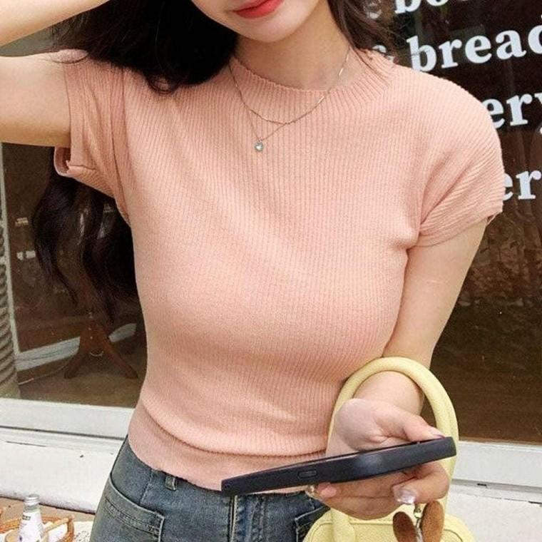 여성티셔츠 여름티셔츠 뒷 셔츠 여성 티 뒤 반팔 트임 핑크 여름 여름 티셔츠 여성 여자반팔티