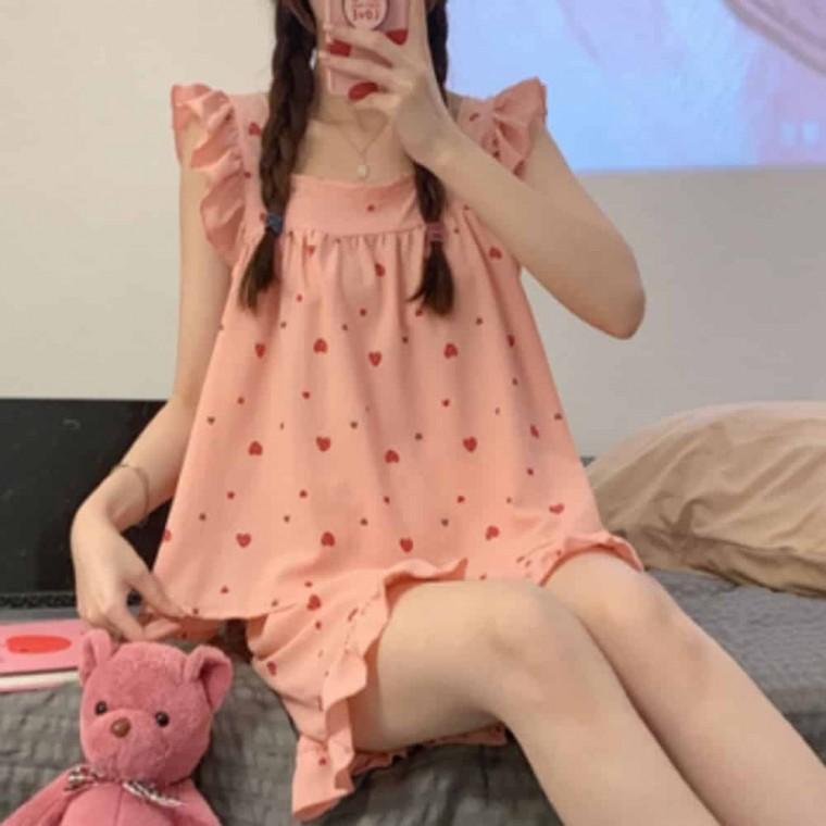 프릴 나시 파자마 여자여름잠옷세트 여자여름잠옷 여자여름파자마