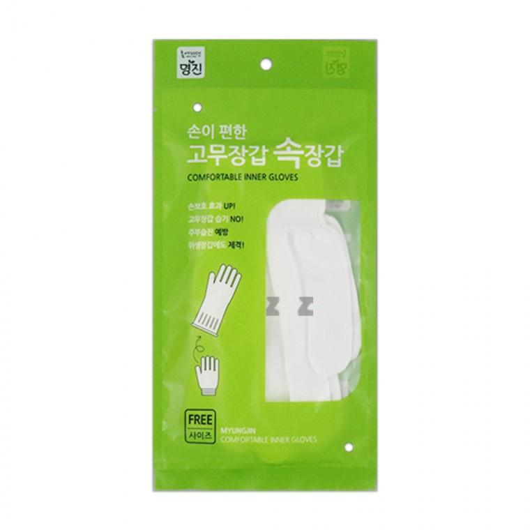 명진 손이편한 고무장갑 속장갑 10켤레-M/내피장갑/습진방지/김장/흰장갑/주방/비닐장갑