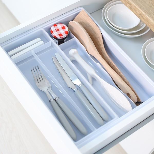 싱크대 서랍 주방용품 2층 수저 포크 4칸 정리 보관함