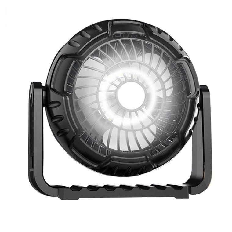 탁상용 야외 휴대용 충전식 선풍기 겸용 LED 캠핑 조명등 랜턴 X60