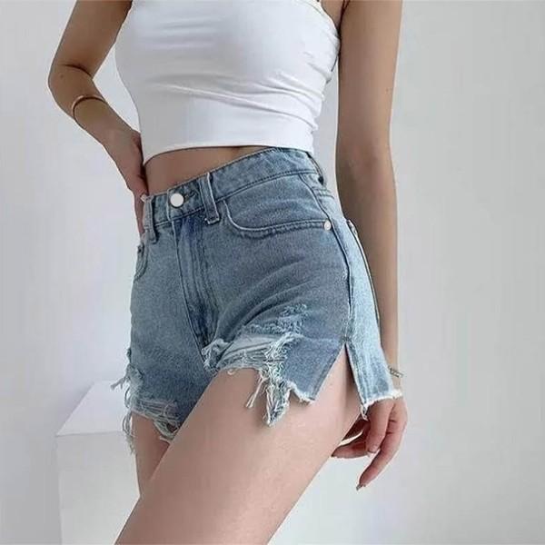 트임 찢청 반바지 여자 데님 핫팬츠