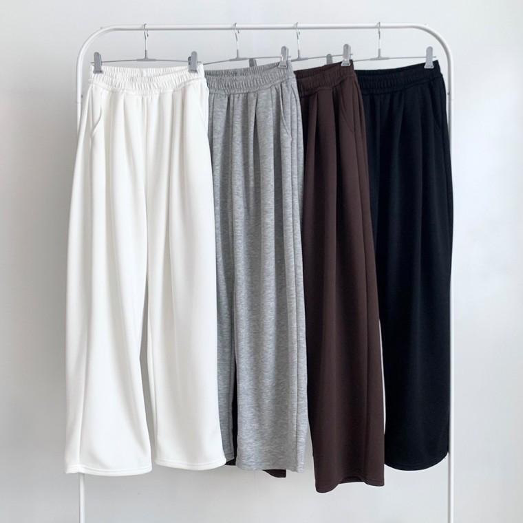데일리 밴딩 트레이닝 팬츠 와이드 통바지