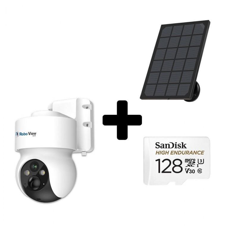 글로벌아이넷 로보뷰S4+128GB+3W 태양광패널 4G LTE CCTV 무선 배터리 충전식 IP카메라 홈캠 이동식