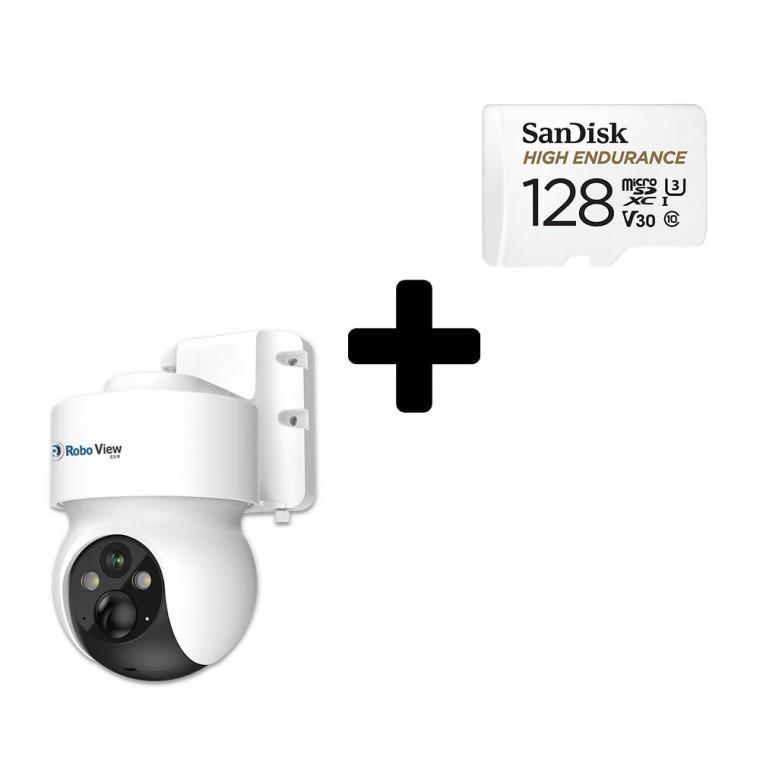 글로벌아이넷 로보뷰S4+128GB 4G LTE CCTV 무선 배터리 충전식 IP카메라 홈캠 이동식 태양광패널