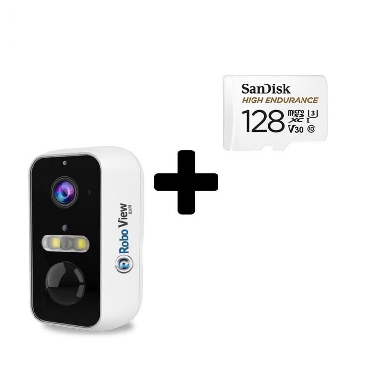 글로벌아이넷 로보뷰S5+128GB 홈 CCTV 500만화소 실내외용 QHD 홈캠 무선 배터리 충전식 IP카메라
