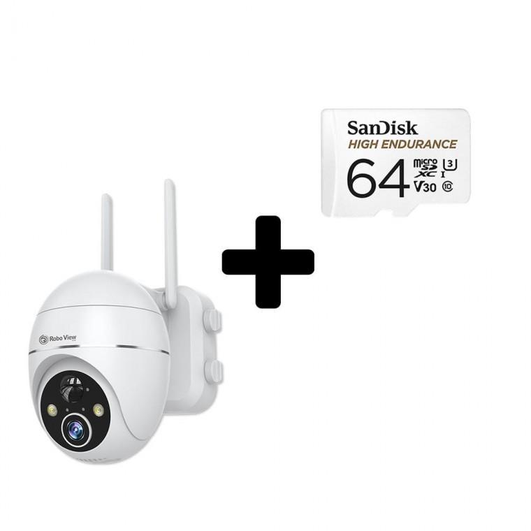 글로벌아이넷 로보뷰S3 + 64GB 홈 CCTV 무선 배터리 300만화소 충전식 태양광패널 실내외 홈캠 IP카메라