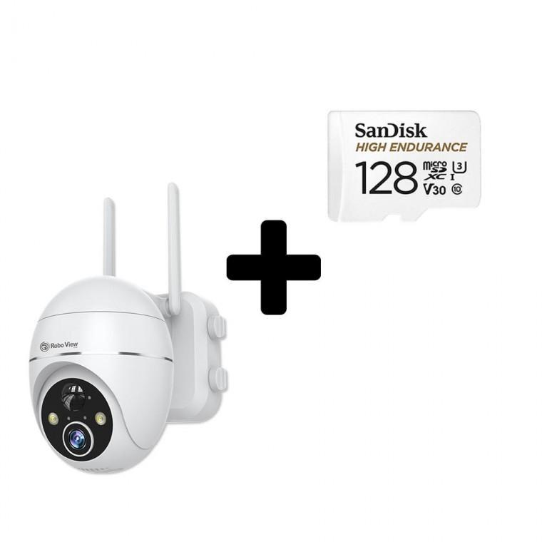 글로벌아이넷 로보뷰S3 + 128GB 홈 CCTV 무선 배터리 300만화소 충전식 태양광패널 실내외 홈캠 IP카메라
