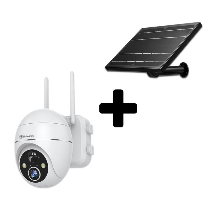 글로벌아이넷 로보뷰S3 + 8W 충전식 태양광패널 홈 CCTV 무선 배터리 300만화소 실내외 홈캠 IP카메라