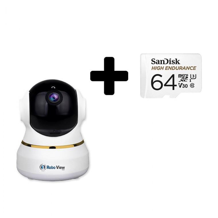 글로벌아이넷 로보뷰3+64GB 홈 CCTV 홈캠 펫캠 300만화소 실내 IP카메라