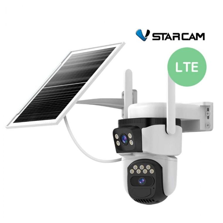 LTE 5G 유심지원 듀얼랜즈 실외용 가정용 CCTV 무선 IP카메라 V400GD 충전 태양광패널포함 무료클라우드