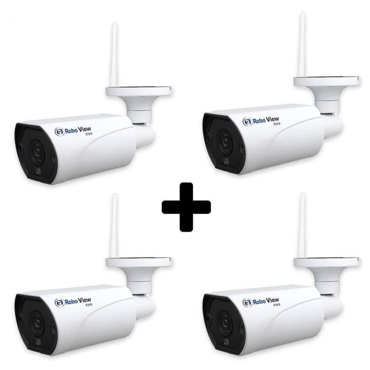 글로벌아이넷 로보뷰EX 4세트 홈 CCTV 홈캠 6mm 실내외 유무선 IP카메라