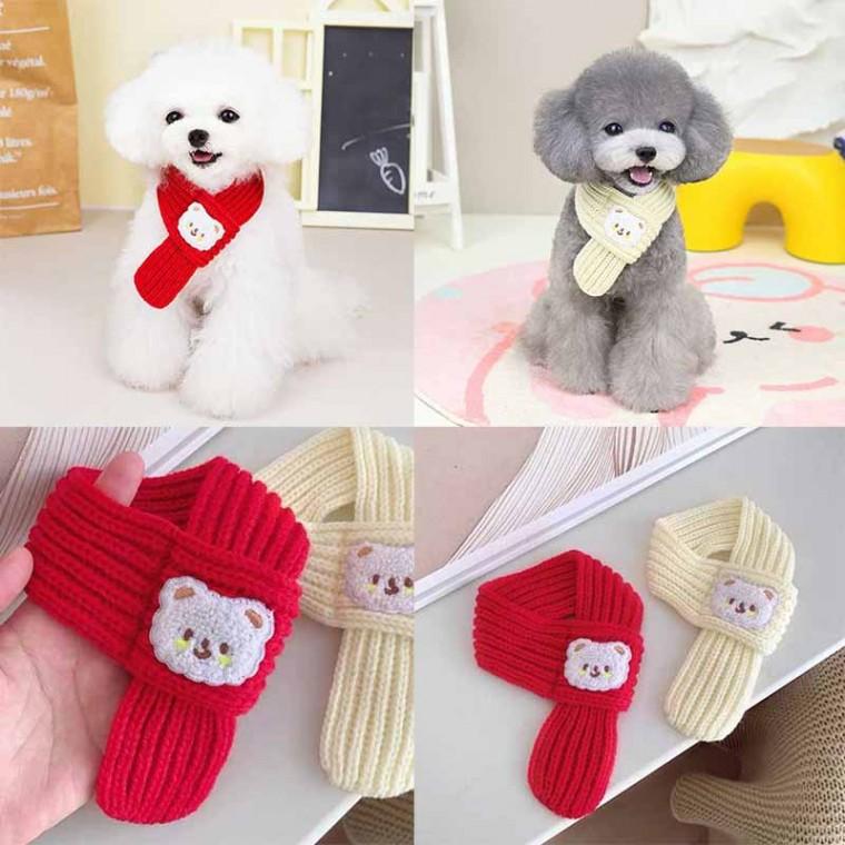 곰돌이 패치 강아지 고양이 끼우는 미니 네키 목도리